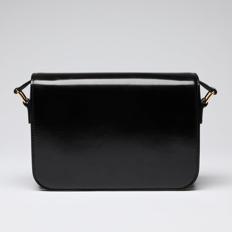 Celine Black Leather Classique Triomphe Bag
