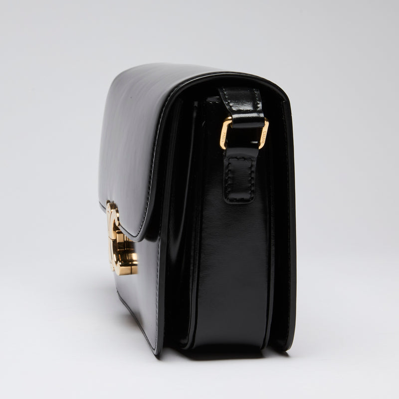 Celine Black Leather Classique Triomphe Bag