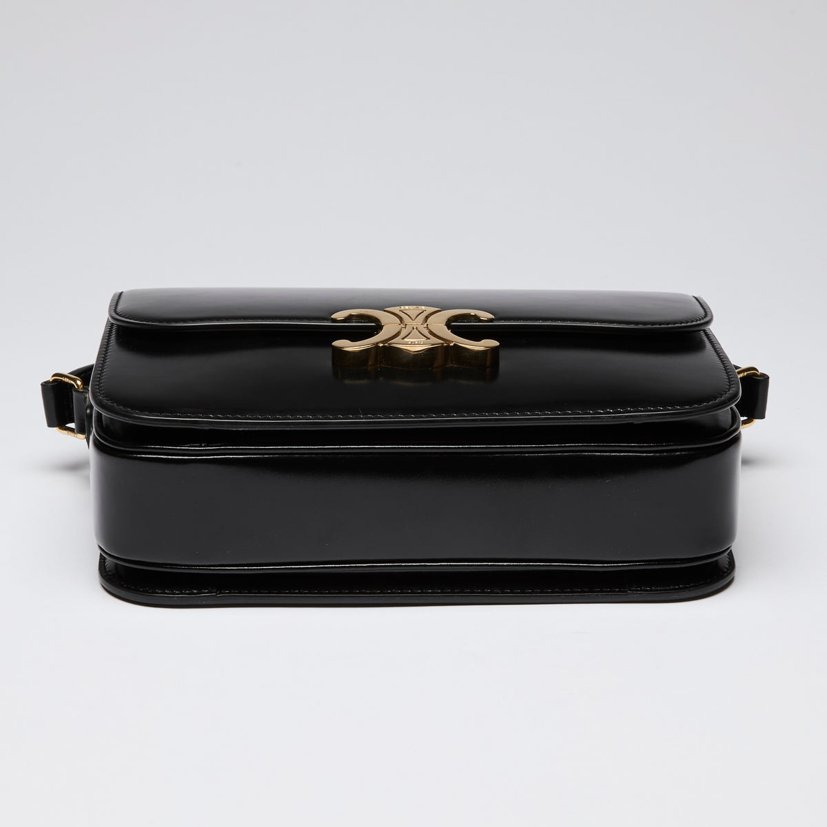 Celine Black Leather Classique Triomphe Bag