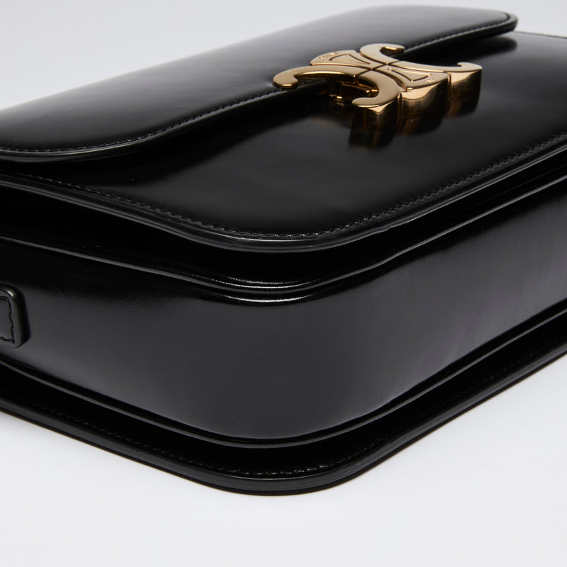 Celine Black Leather Classique Triomphe Bag