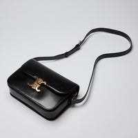 Celine Black Leather Classique Triomphe Bag
