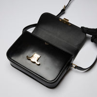 Celine Black Leather Classique Triomphe Bag