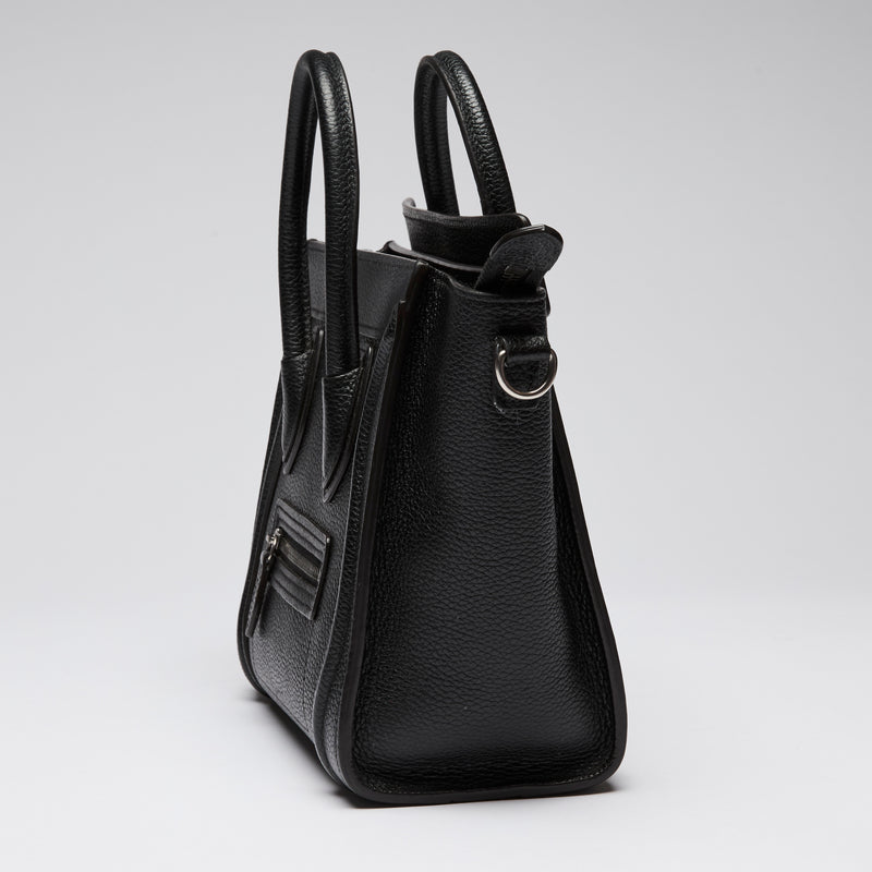 Celine Black Leather Luggage Tote