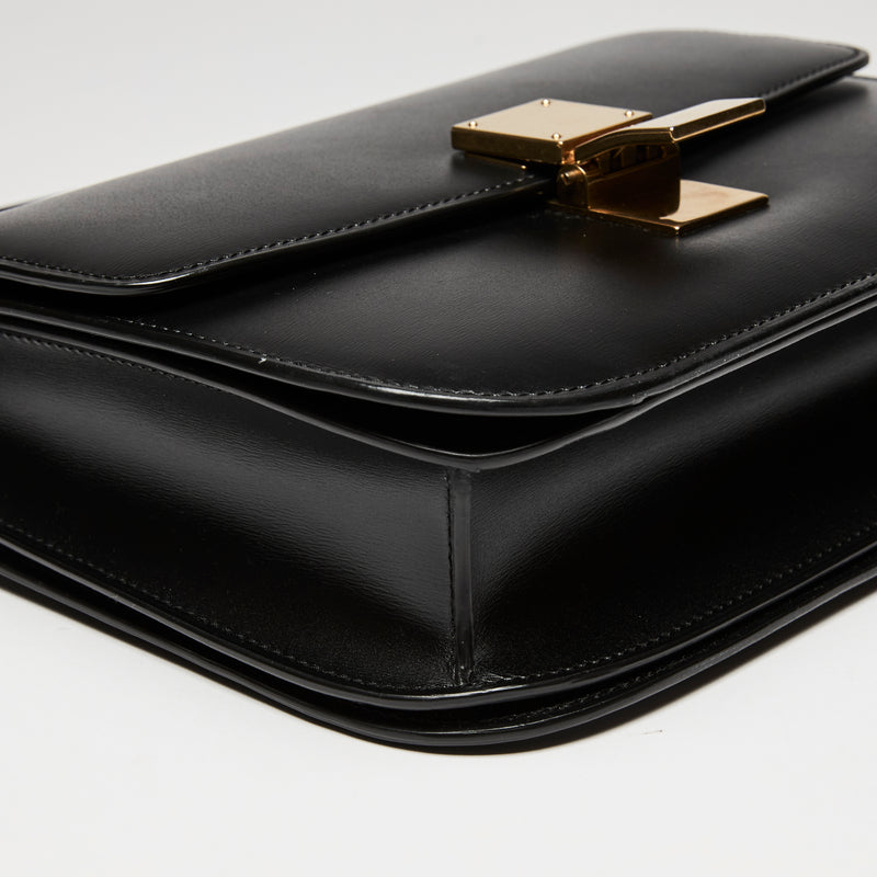 Celine Classic Box Bag in Black Smooth Calfskin Leather