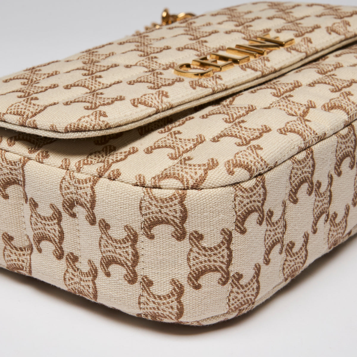 Celine Monogram Fabric Flap Chain Bag