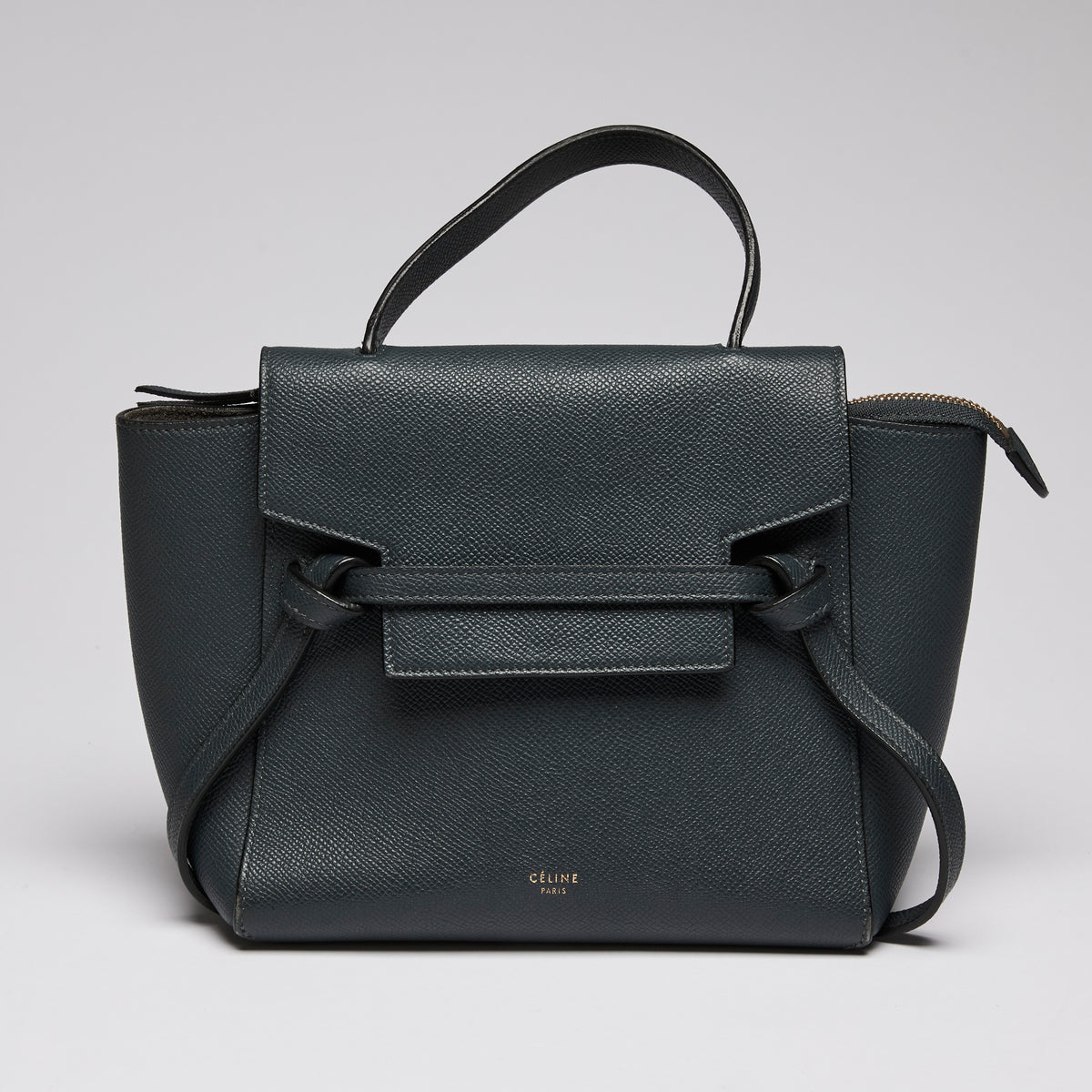 Celine Navy Blue Nano Belt Bag in Grained Calfskin