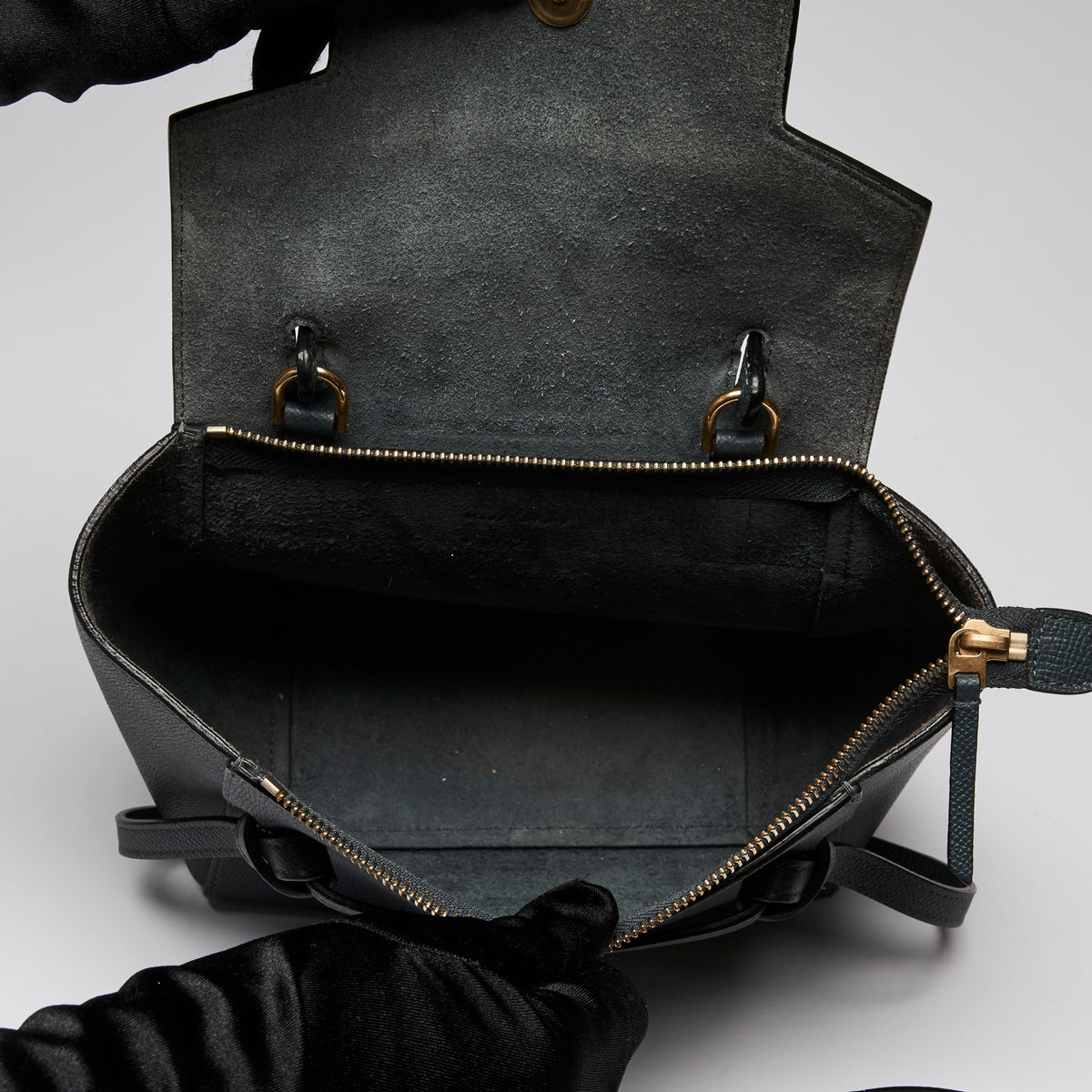 Celine Navy Blue Nano Belt Bag in Grained Calfskin