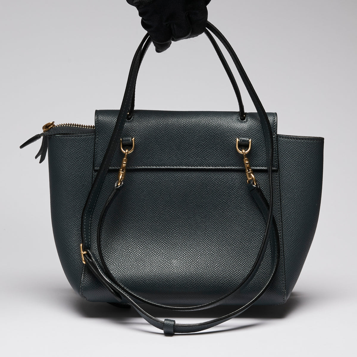 Celine Navy Blue Nano Belt Bag in Grained Calfskin