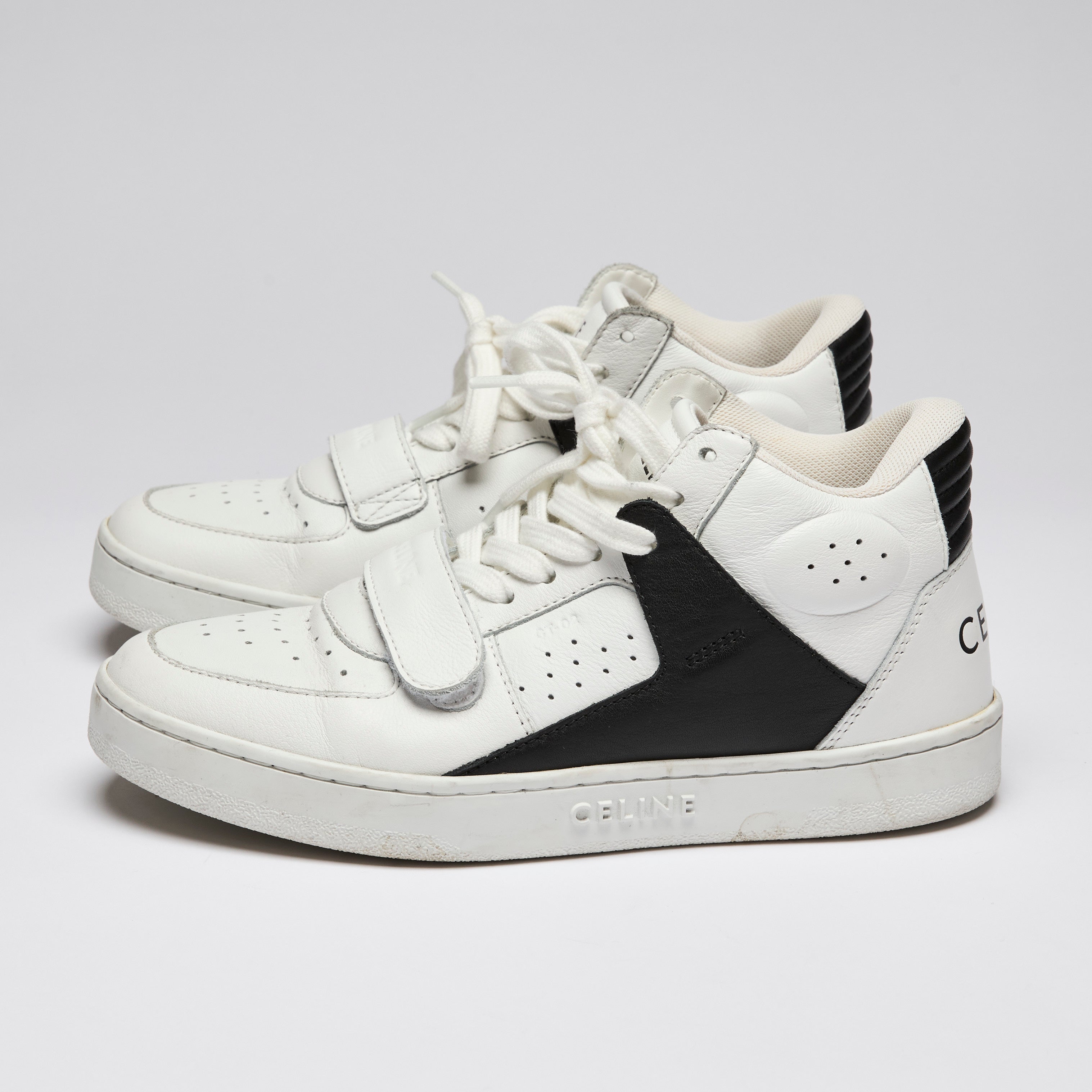 Celine White Black Mid Sneakers Size 36 Luxury Finds Consignment