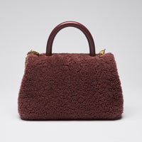 Pre-Loved Chanel ™ Burgundy Shearling Top Handle Crossbody Bag