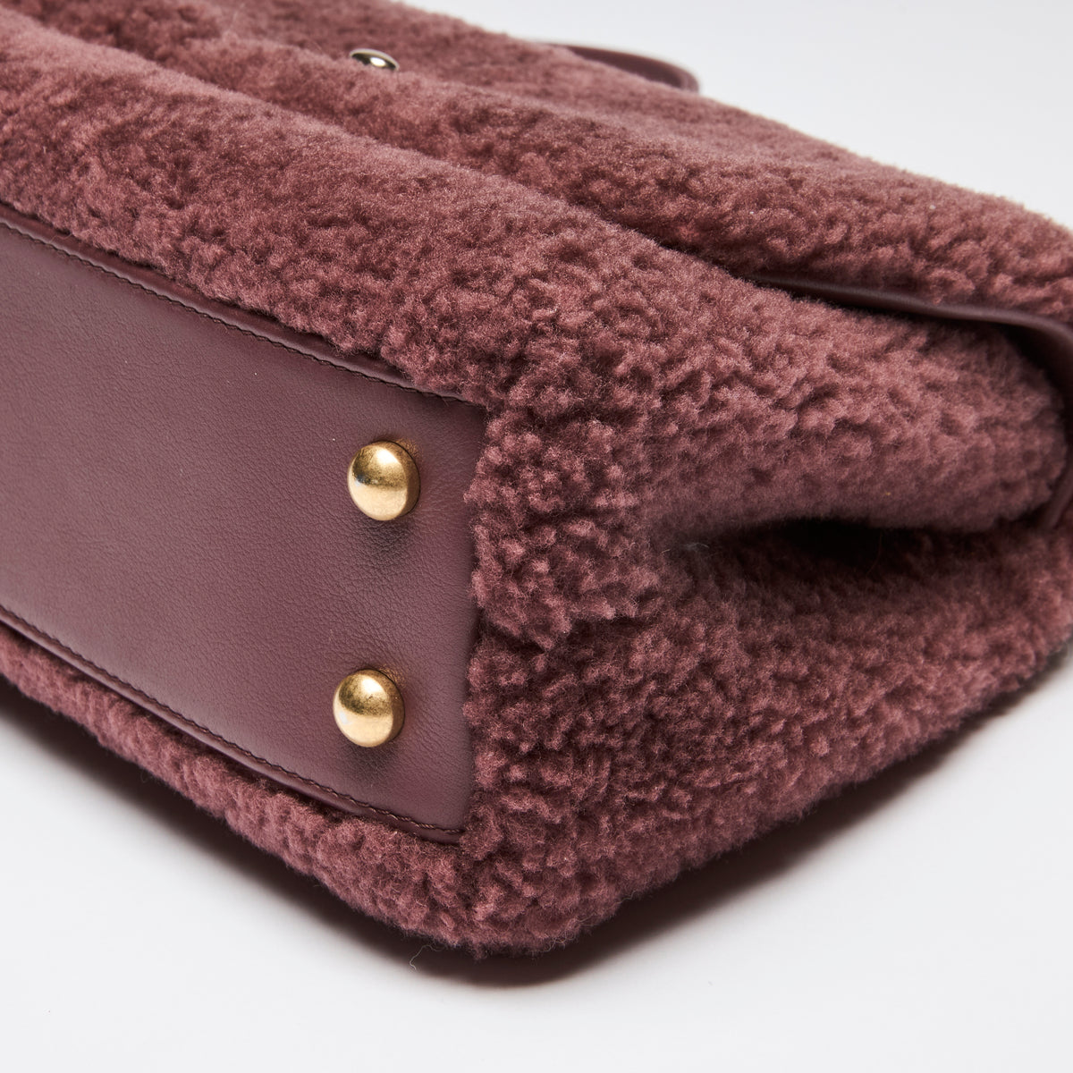 Pre-Loved Chanel ™ Burgundy Shearling Top Handle Crossbody Bag