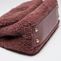 Pre-Loved Chanel ™ Burgundy Shearling Top Handle Crossbody Bag