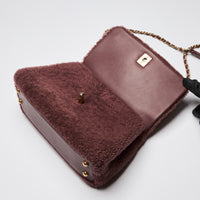 Pre-Loved Chanel ™ Burgundy Shearling Top Handle Crossbody Bag