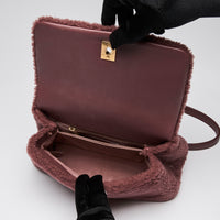 Pre-Loved Chanel ™ Burgundy Shearling Top Handle Crossbody Bag