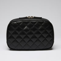 Pre-Loved Chanel ™ Black Grained Leather Cosmetic Pouch