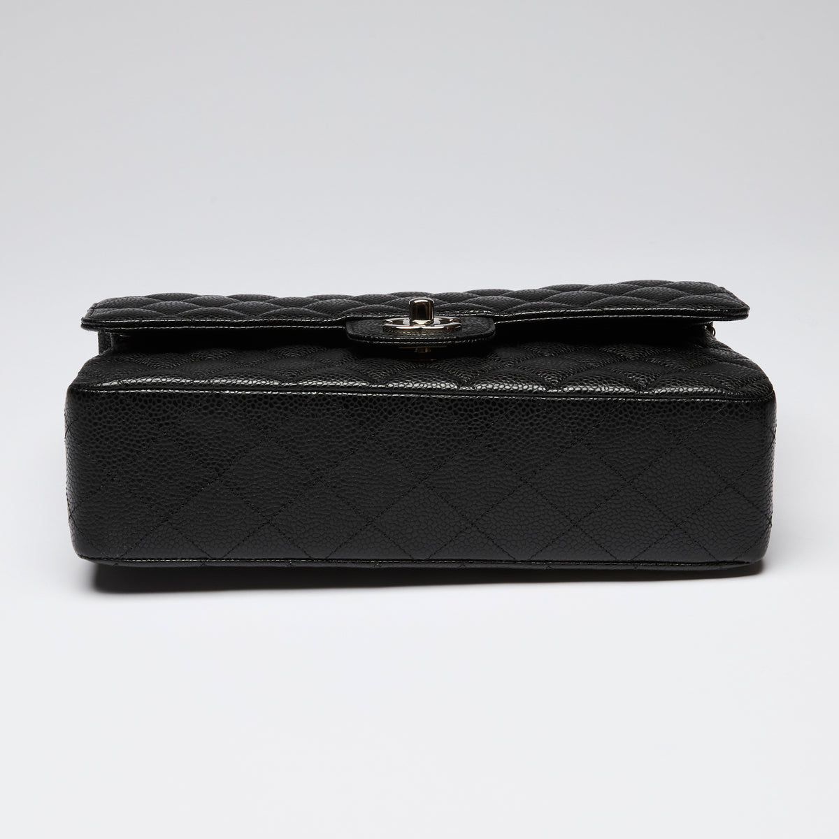 Pre-Loved Chanel ™ Black Pebbled Leather Medium Double Flap Bag