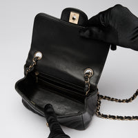 Pre-Loved Chanel ™ Black Square Chevron Mini Flap Bag