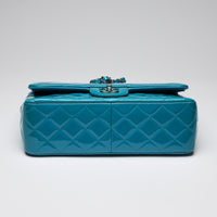 Pre-Loved Chanel ™ Blue Patent Leather Large Double Flap Bag