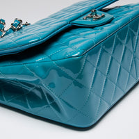 Pre-Loved Chanel ™ Blue Patent Leather Large Double Flap Bag