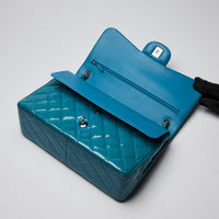 Pre-Loved Chanel ™ Blue Patent Leather Large Double Flap Bag
