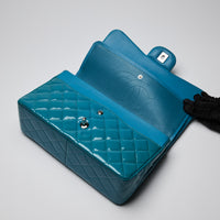 Pre-Loved Chanel ™ Blue Patent Leather Large Double Flap Bag