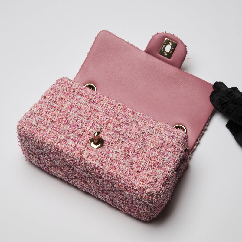 Pre-Loved Chanel ™ Pink Tweed Mini Flap Bag