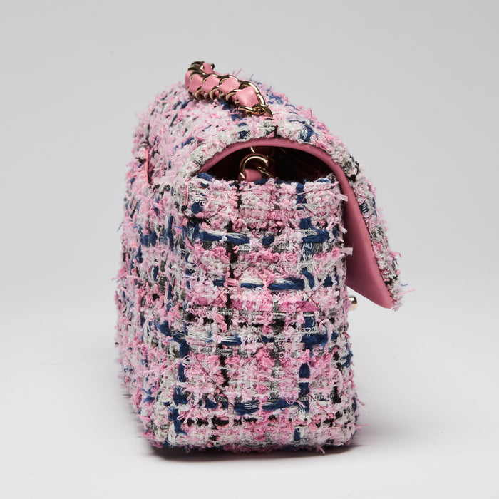 Pre-Loved Chanel ™ Blue/Pink Tweed Mini Flap Bag