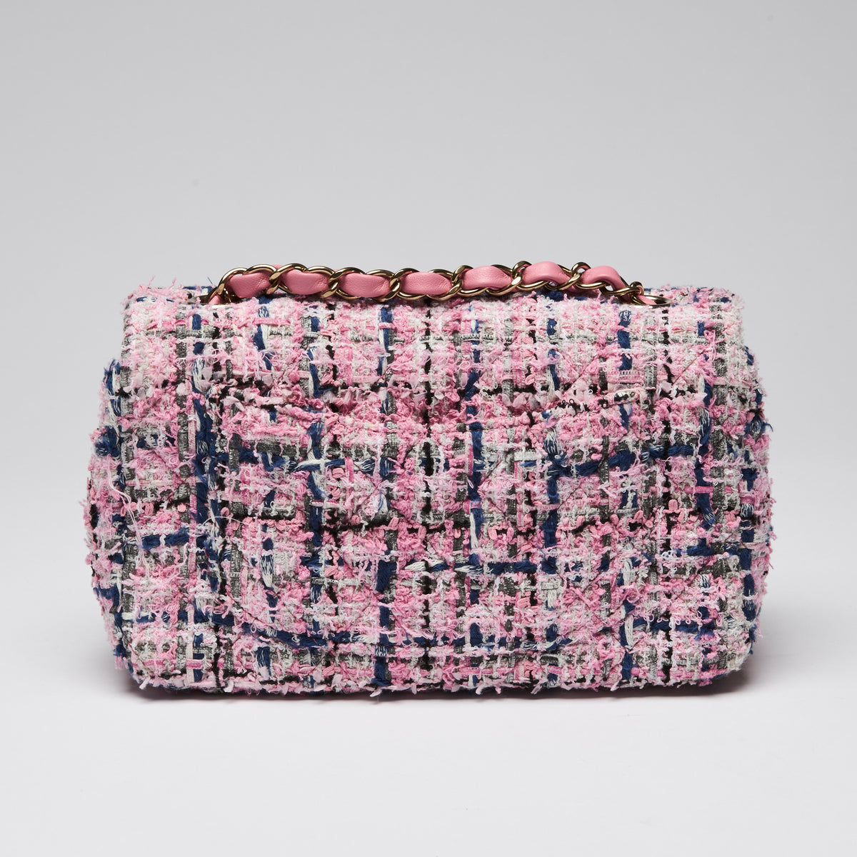 Pre-Loved Chanel ™ Blue/Pink Tweed Mini Flap Bag