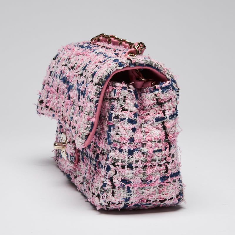 Pre-Loved Chanel ™ Blue/Pink Tweed Mini Flap Bag