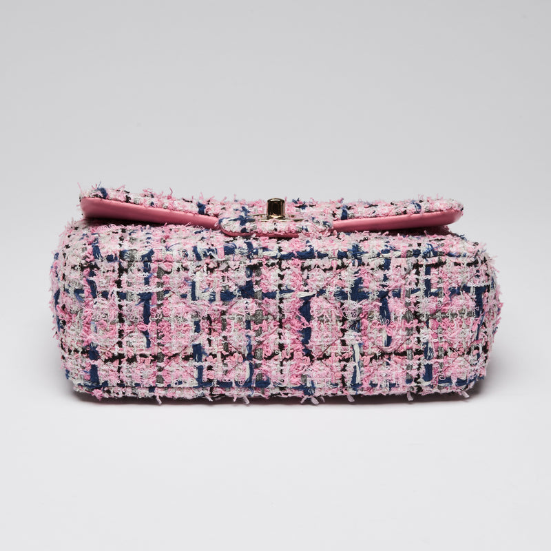 Pre-Loved Chanel ™ Blue/Pink Tweed Mini Flap Bag