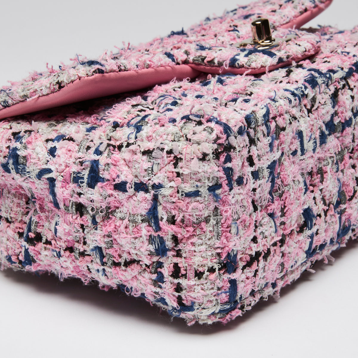 Pre-Loved Chanel ™ Blue/Pink Tweed Mini Flap Bag