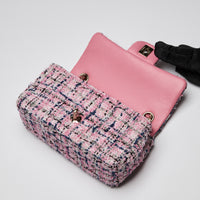 Pre-Loved Chanel ™ Blue/Pink Tweed Mini Flap Bag
