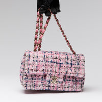 Pre-Loved Chanel ™ Blue/Pink Tweed Mini Flap Bag