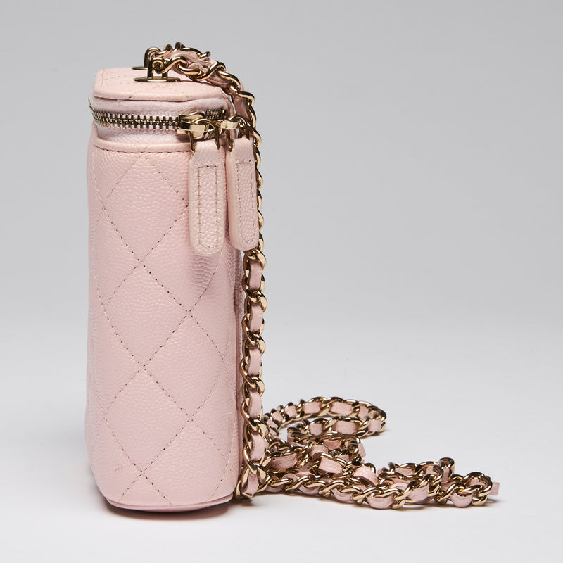 Pre-Loved Chanel™ Light Pink Pebbled Leather 32 Coco Vanity Case