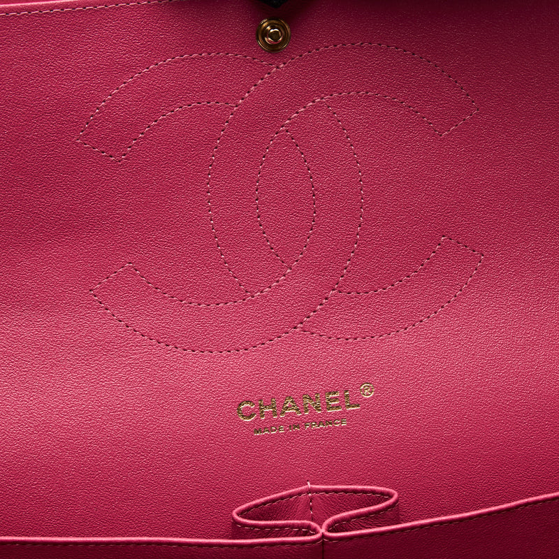 Pre-Loved Chanel™ Pink Soft Leather Jumbo 18 Double Flap Bag