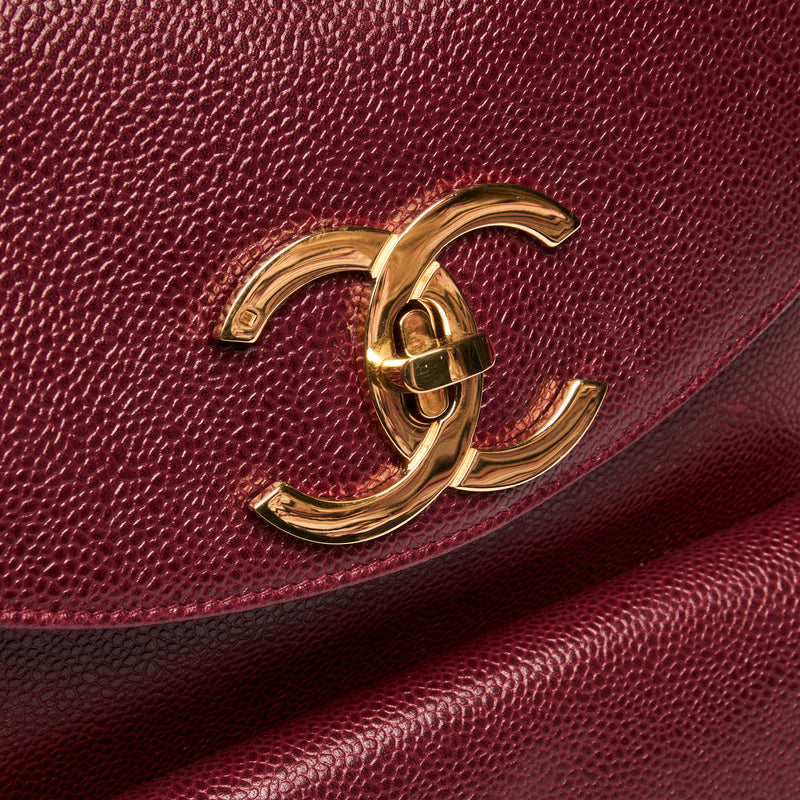 Pre-Loved Chanel™ Red Pebbled Leather Backpack