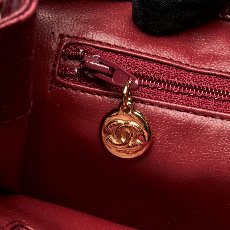 Pre-Loved Chanel™ Red Pebbled Leather Backpack