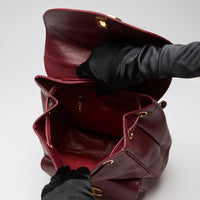 Pre-Loved Chanel™ Red Pebbled Leather Backpack