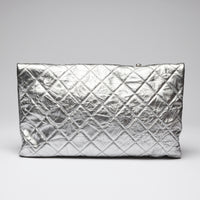Pre-Loved Chanel™ Brushed Silver Grained Leather 24 Flap Bag
