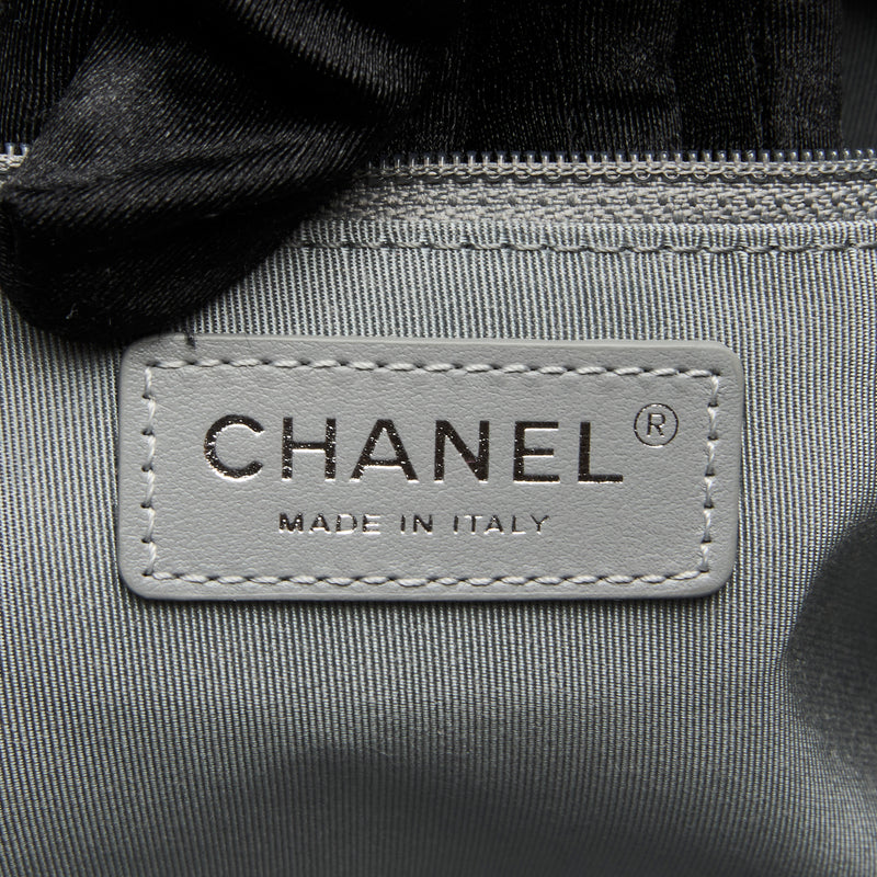 Pre-Loved Chanel™ Brushed Silver Grained Leather 24 Flap Bag