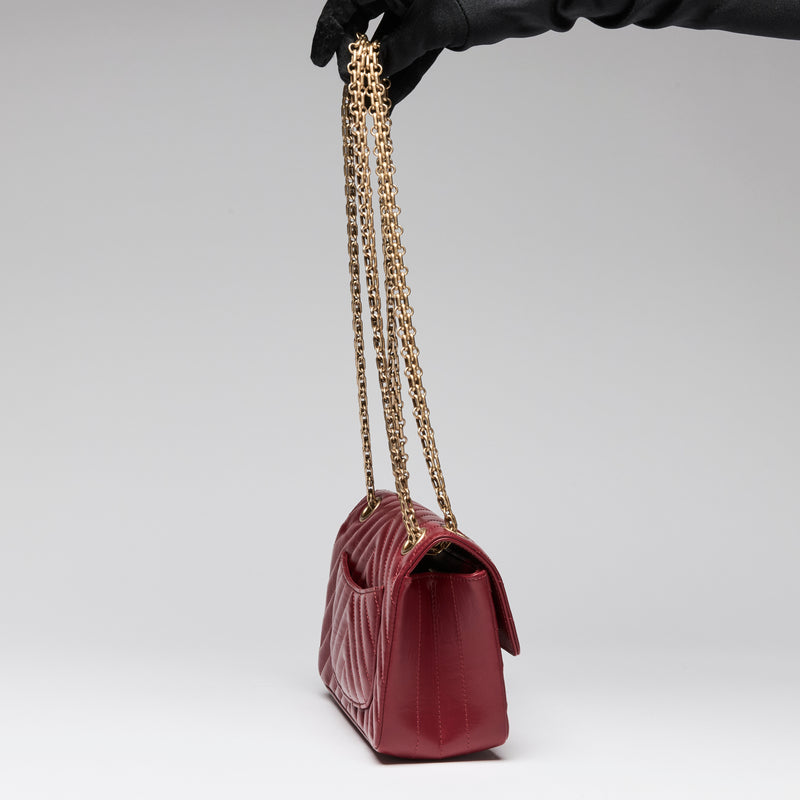 Pre-Loved Chanel™ Red Soft Leather 2.55 Mini Crossbody Bag