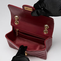 Pre-Loved Chanel™ Red Soft Leather 2.55 Mini Crossbody Bag