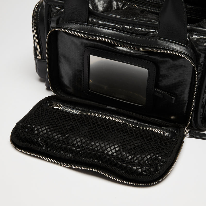 Pre-Loved Chanel™ Black Nylon Sherling Top Handle Hand Bag
