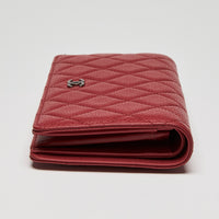 Pre-Loved Chanel™ Red Grained Leather Wallet