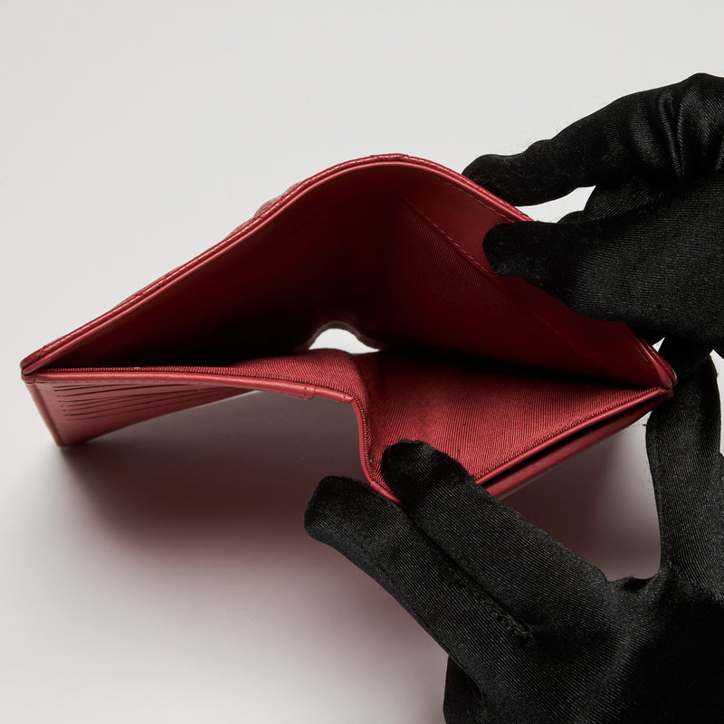 Pre-Loved Chanel™ Red Grained Leather Wallet