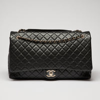 Pre-Loved Chanel™ Black Grained Leather XXL Flap Bag