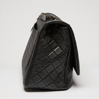 Pre-Loved Chanel™ Black Grained Leather XXL Flap Bag