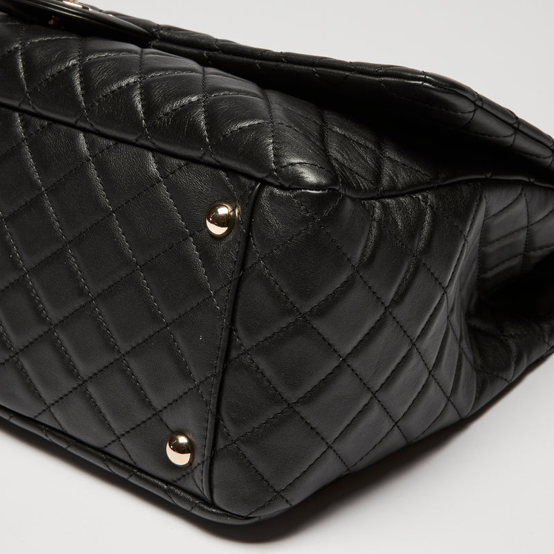 Pre-Loved Chanel™ Black Grained Leather XXL Flap Bag