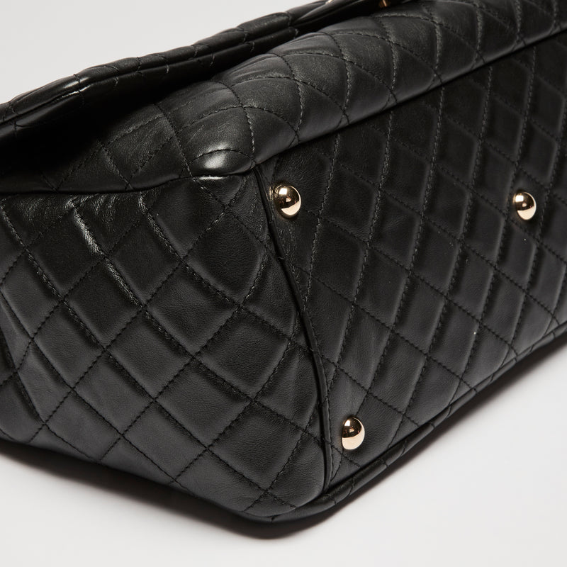 Pre-Loved Chanel™ Black Grained Leather XXL Flap Bag