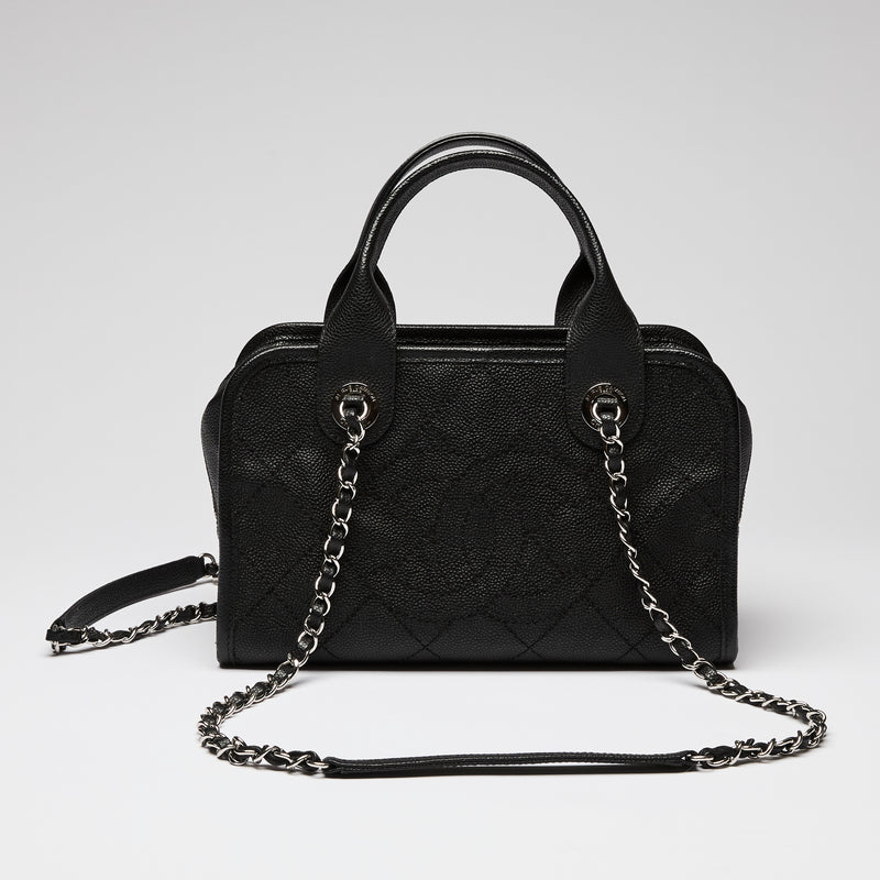 Pre-Loved Chanel ™ Black Pebbled Leather Bowler Bag